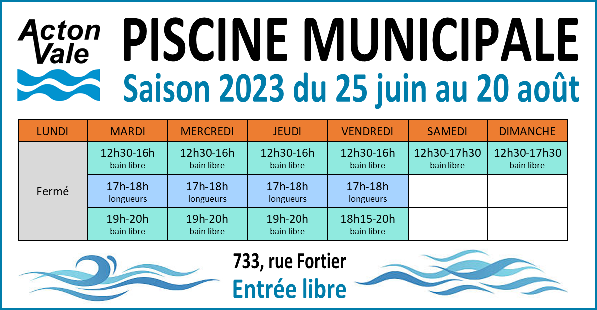 Piscine et jeux d’eau Ville d'Acton Vale