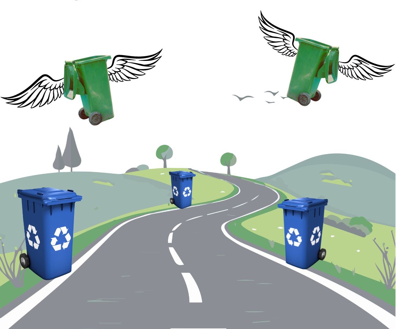 Les bacs de récupération passent graduellement du vert au bleu! Ville