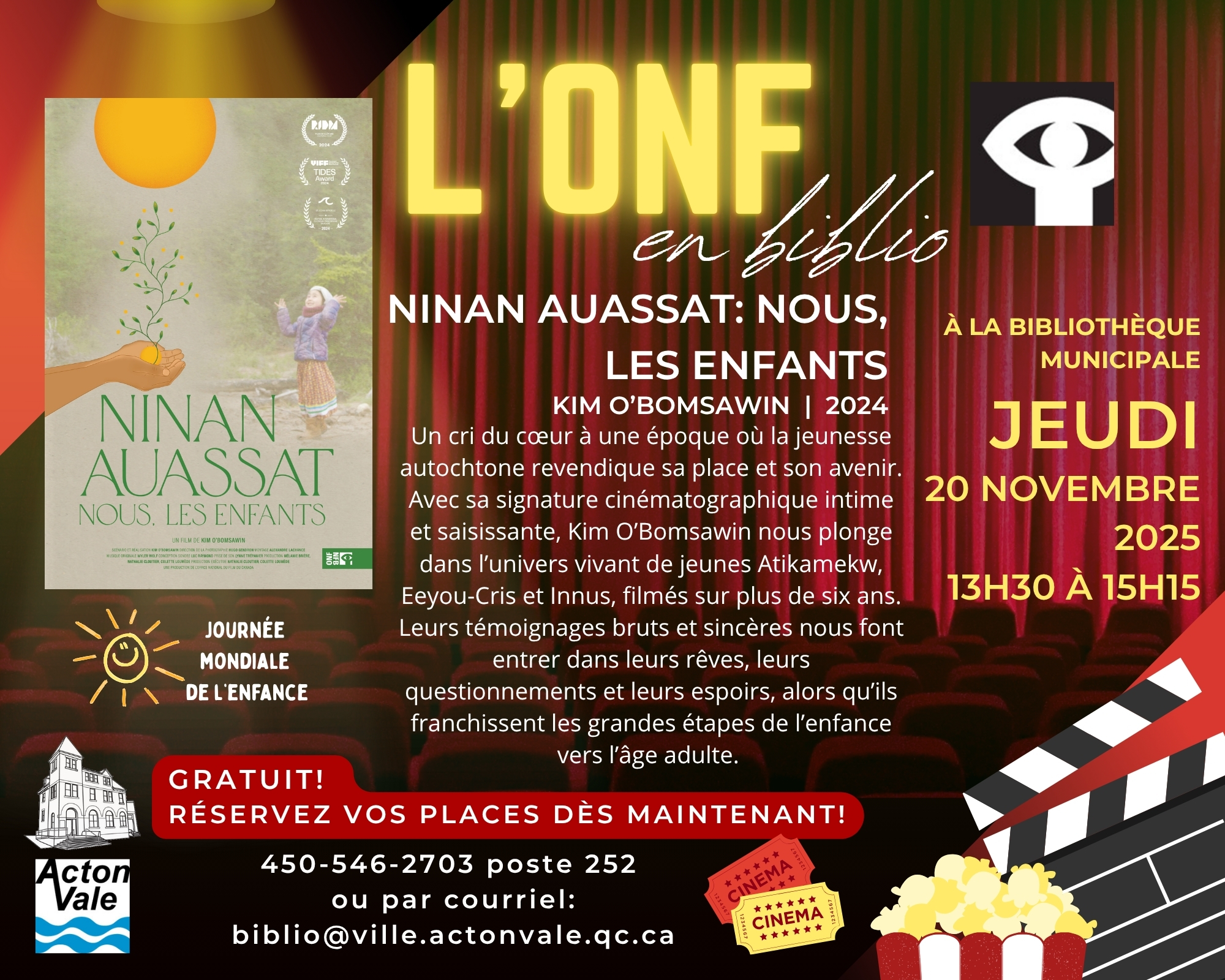 Affiche L’ONF en BIBLIO – Ninan Auassat nous les enfants